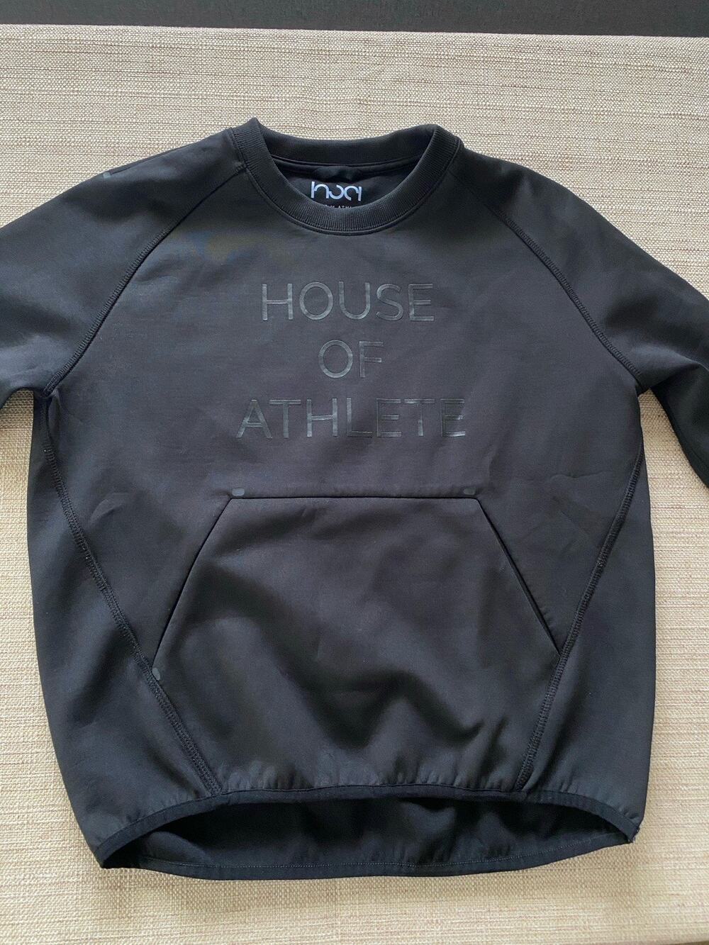 HOUSE OF ATHLETE Unisex Tech Fleece Logo Crewneck Black Sweater S
